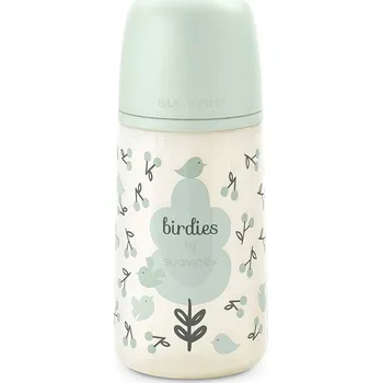 Kojenecká láhev Suavinex Kojenecká láhev 270 ml fyziologická M Birdies Zelená