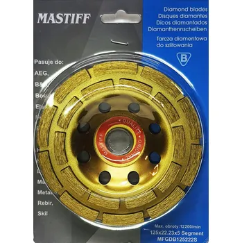 Brusný kotouč Diamantový kotouč Mastiff 125 mm pro broušení betonu a kamene, otvor 22,2 mm