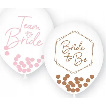Balónek Balónky s nápisem Team Bride, Rozlučka se svobodou 28cm, 6 Ks.