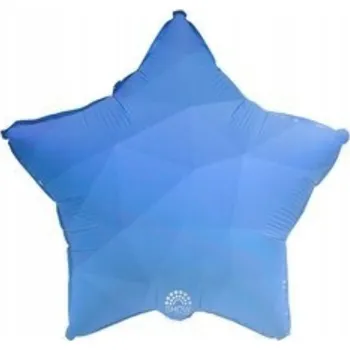 Balónek FÓLIOVÝ BALÓNEK HVĚZDA MODRÝ GRADIENT 45 CM NAROZENINY