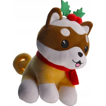 plyšák KAWAII KUTIES PLYŠOVÁ HRAČKA PEJSEK SE JMELÍM 24 CM - VÁNOČNÍ SÉRIE