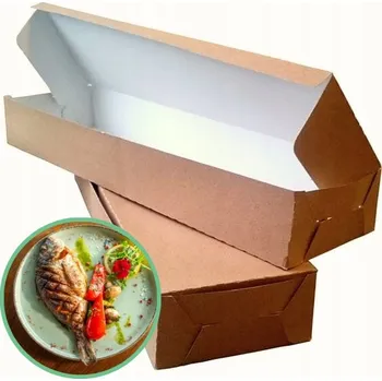 Jednorázové nádobí Papírové obaly na ryby 42x11x6 cm | EKO OBALY | XL 100 ks