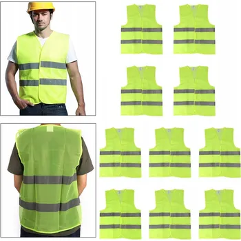 10X VÝSTRAŽNÁ REFLEXNÍ VESTA ŽLUTÁ