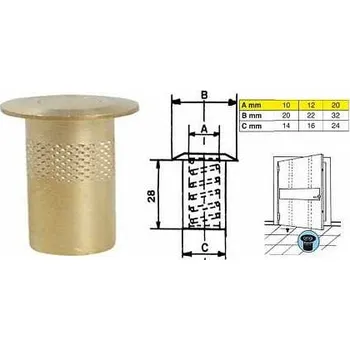 Tesařské kování Protikus zástrče protiprachový d12mm Ms