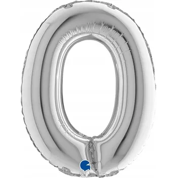 Balónek Fóliový balónek 14" - číslice 0 - stříbrný