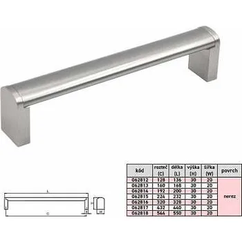 Nábytkové kování BRITA 432/440mm úchytka NEREZ