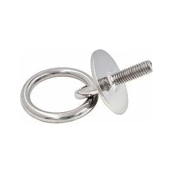 Tesařské kování Deska kruhová s okem a kroužkem 6mm šroub NEREZ