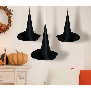 Karnevalový doplněk Závěsná dekorace Klobouky čarodějnice 3ks 18cm Halloween dekorace ozdoba