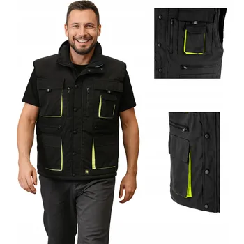Pánská vesta PÁNSKÁ ZATEPLENÁ PRACOVNÍ VESTA BEZ RUKÁVŮ 11 KAPES vel. 2XL