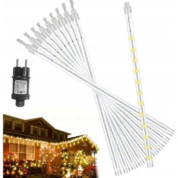 Vánoční dekorace Rampa Meteorický Déšť Teplá Barva LED Padající Sněhové Vločky 30 cm Teplá