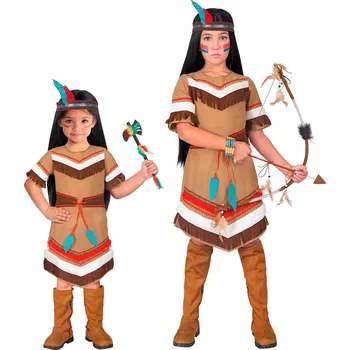 Karnevalový kostým KOSTÝM INDIÁNKA KARNEVALOVÝ PŘEVLEK PRO DÍVKY HALLOWEEN 116