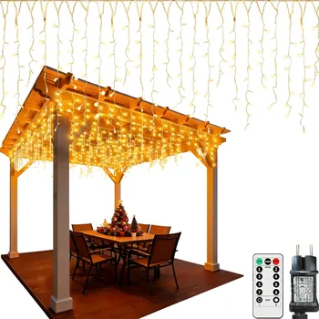 Vánoce 350 LED SVĚTELNÝ ZÁVĚS VENKOVNÍ OSVĚTLENÍ IP65 FLASH Teplá Bílá 35m