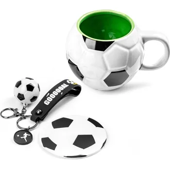 Gadget Master Hrnek fotbalový míč 480 ml, klíčenka a podtácek set