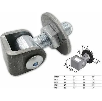 Tesařské kování Závěs seřiditelný podložka/matice M18/40kg