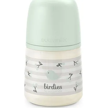 Kojenecká láhev Suavinex Láhev kojenecká 150 ml fyziologická S Birdies Zelená
