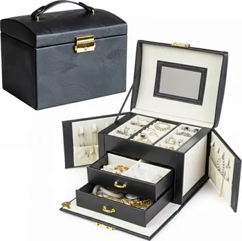 Šperkovnice Šperkovnice na bižuterii se zrcadlem Krabička dárek Kufřík