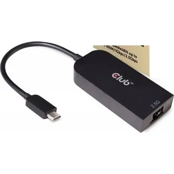 Zabezpečení domácnosti CLUB3D CAC-1520 adaptér USB-C na Ethernet, černý