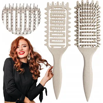 kartáč na vlasy KARTÁČ NA VLASY PRO TVORBU LOKEN A DEFINICI VLN MASÁŽNÍ PŘÍSTROJ KARTÁČ S BEŽOVÝMI ŠTĚTINAMI