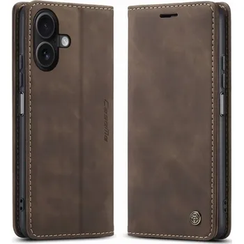 Pouzdro na mobilní telefon Flipové pouzdro Caseme pro Apple iPhone 17, hnědé