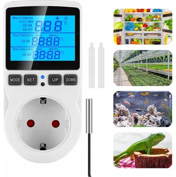 ELEKTRONICKÝ TERMOSTAT REGULÁTOR TEPLOTY 230V OVLADAČ SNÍMAČ 3680W