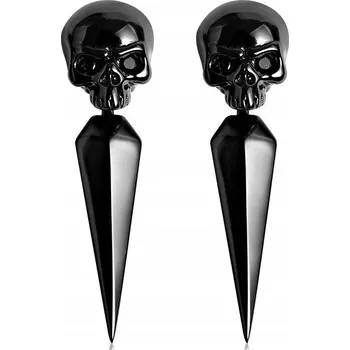 Náušnice Stříbrné Náušnice Černé Lebky 925 Dámské Pánské