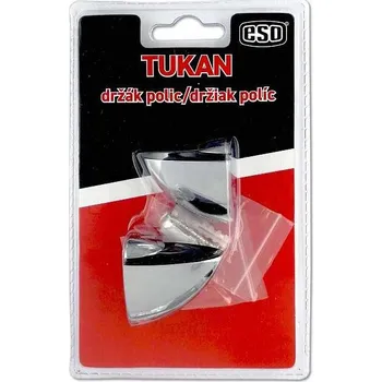 Nábytkové kování Držák polic TUKAN S ESO CHROM 40mm (2ks-blistr),nosnost 6kg/ks