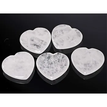 Drahý kámen Magieprirody.cz Masážní kámen Křišťál hmatka srdce 40x40 mm #ZM32