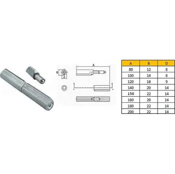 Dveřní kování Závěs k přivaření s kuličkou seřiditelný 80x12mm/20kg (24ks)