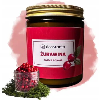 Svíčka Sójová vonná svíčka BRUSINKY ve skleněné nádobě 180 ml Dárek Vánoce