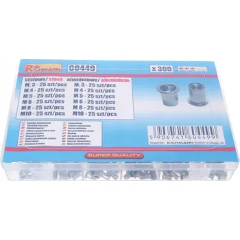 Nýt KOMPLETNÍ SADA NITOVACÍCH MATIC ALU OCEL 300KS M3-M10