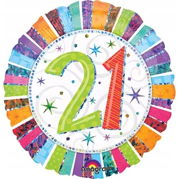 Balónek Fóliový Balónek na Helium Narozeniny 21 Amscan 45 cm