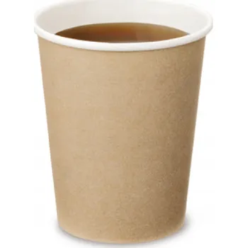 Jednorázové nádobí Papírové kelímky na nápoje 250 ml KRAFT EKO 50 ks