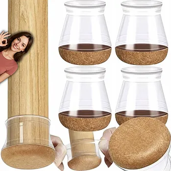 Podložka pod nábytek OCHRANNÉ NÁVLEKY NA NOHY ŽIDLÍ GUMOVÉ S FILCEM SADA 4 KS Průměr 13-23 mm