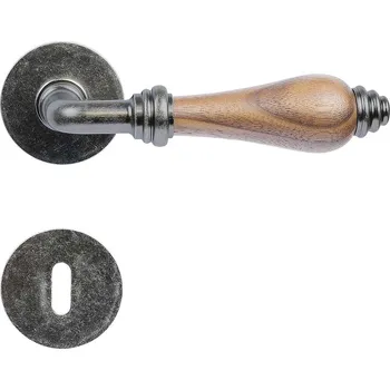 Dveřní kování Richter Czech RK.E16.BERGAMO.BB.AS starostříbrná+přírodní dřevo - černý ořech