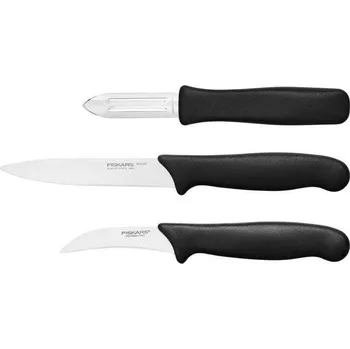 Fiskars Essential Sada nožů na ovoce a Zeleniny se škrabkou, 3 kusy
