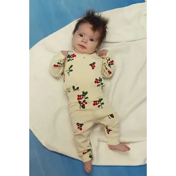 Kojenecké oblečení Dětská bavlněná souprava Mini Rodini Lingonberries 2524011011 béžová 01X, vel. 62