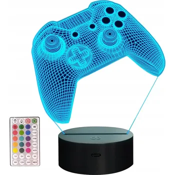 Lampička Noční lampa pro děti, 16 barev, 3D LED, s dálkovým ovládáním