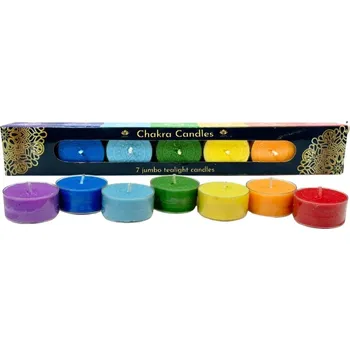Svíčka Arôme Chakra sada vonných čajových svíček 7 ks mix barev