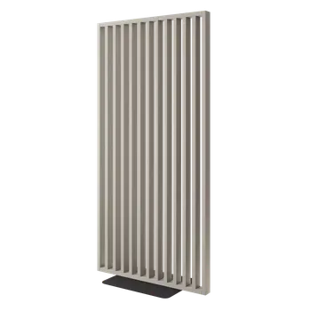 Paraván Samostatně stojící lamelová dělící stěna se základnou, kompletní sada, pískově béžová Pod úhlem 45°