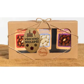 Dárková krabička Dárková sada sladkých mandlí 3ks všechno nejlepší Raffaelo (Dárková sada sladkých mandlí 3ks všechno nejlepší)