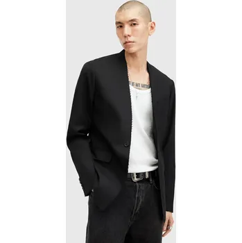 Dámské sako Blazer s příměsí vlny AllSaints WREN černá barva, M007QB 99X, vel. 36