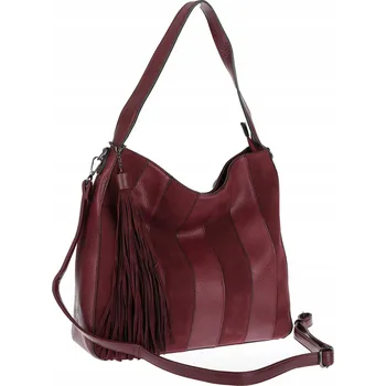 Dámská kabelka shopper A4 elegantní do práce, italská MC428 Bordó (vínová)