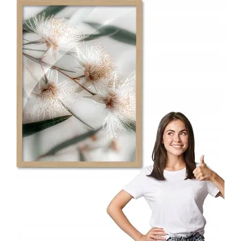 Obraz Obraz s rámem vzor VĚTEV S BÍLÝMI KVĚTY dřevěný rámeček 30x40 do kuchyně