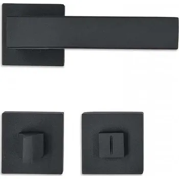 Dveřní kování KELLY-R HR WC rozetové kování černá matná