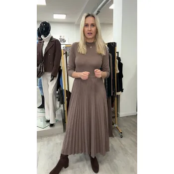 Dámské šaty Top Secret úpletové midi šaty hnědé Velikost: 42