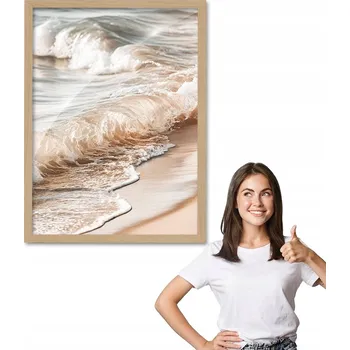 Obraz Obraz s rámem vzor VLNY MOŘE VODA, dřevěný rámeček 30x40, plexisklo, do kuchyně