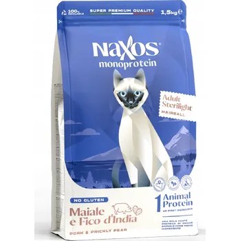 Krmivo pro kočku Suché Krmivo pro kočky NAXOS CAT STERILIZED Vepřové s opuncií 1,5 kg
