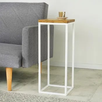 Konferenční stolek Odkládací stolek Lima s dubovým masivem a bílou konstrukcí