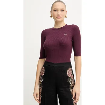 Dámské tričko Tričko Twinset dámské, vínová barva, 252TP3240 93X, vel. XL