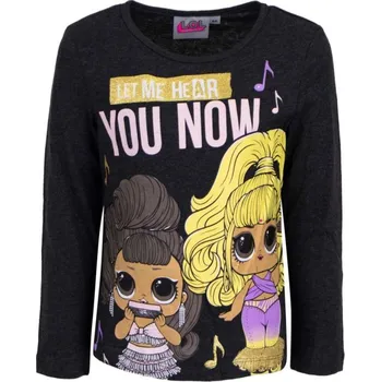 Dívčí tričko Sun City Dívčí tričko LOL noty dlouhý rukáv Šedá, Velikost: 122 122